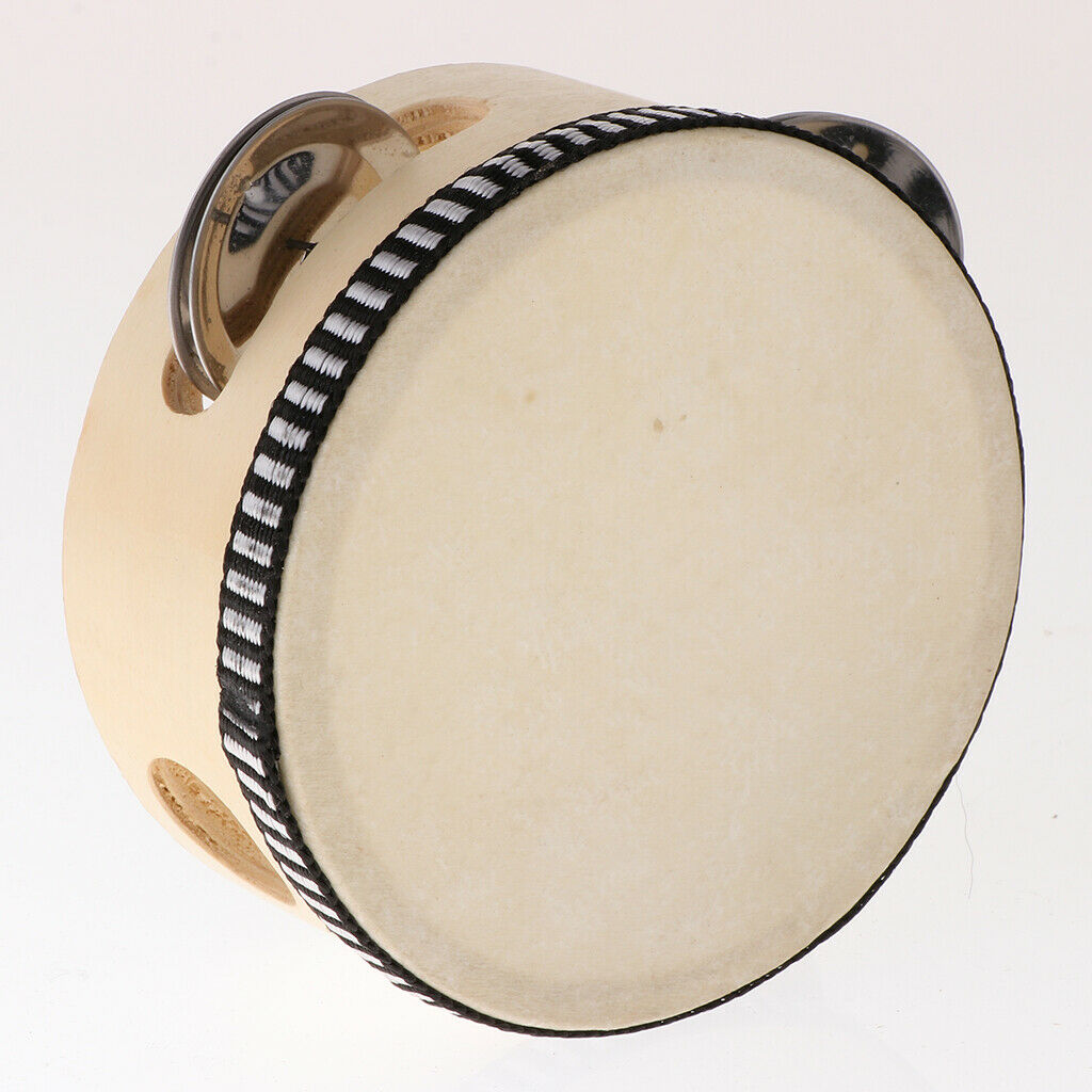 4inch Wooden Tambourine Percussion Drum Tamborine Kids Musical Learning Toys