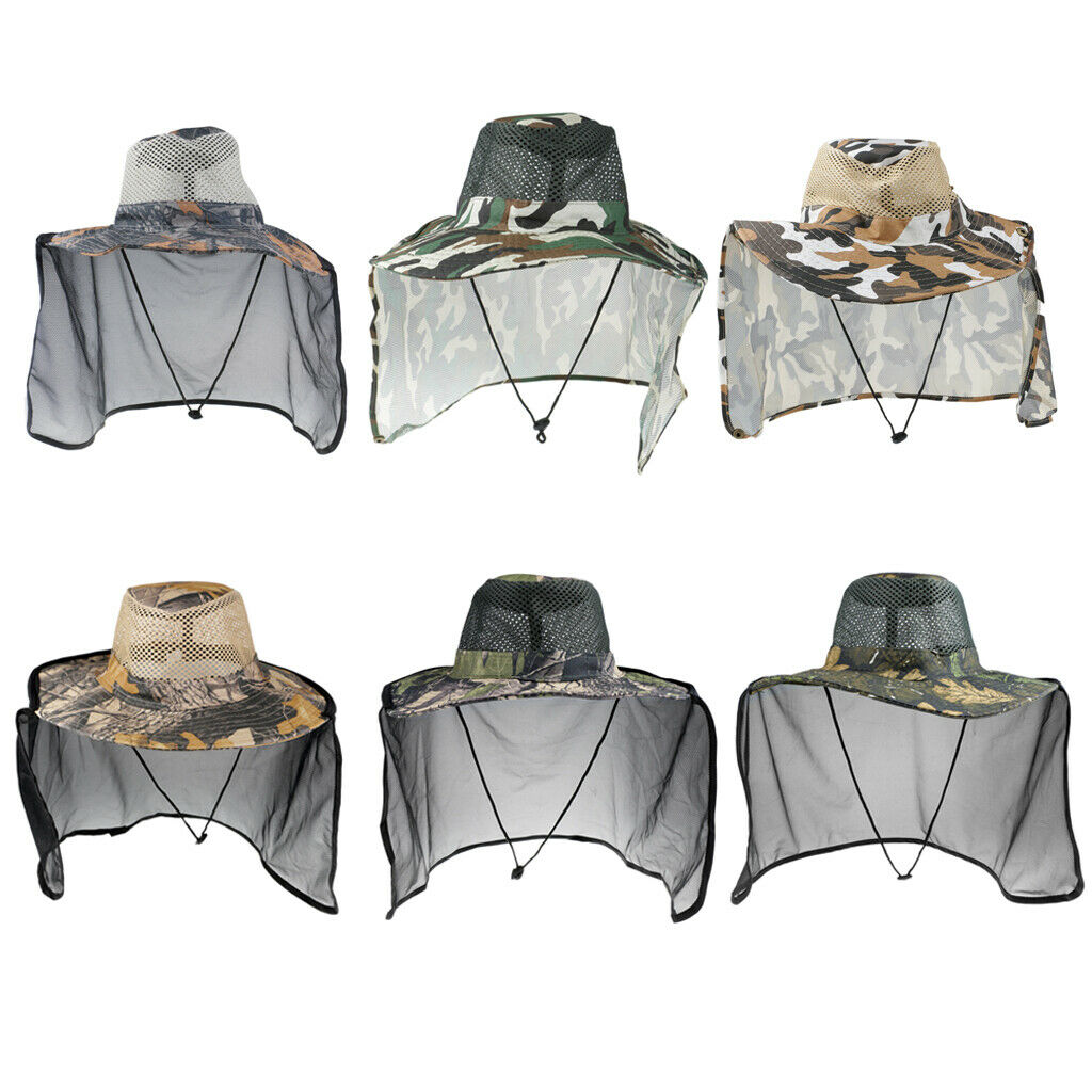 Outdoor Fishing Hat with Shawl Sun Protection Camping Hiking   Color 1