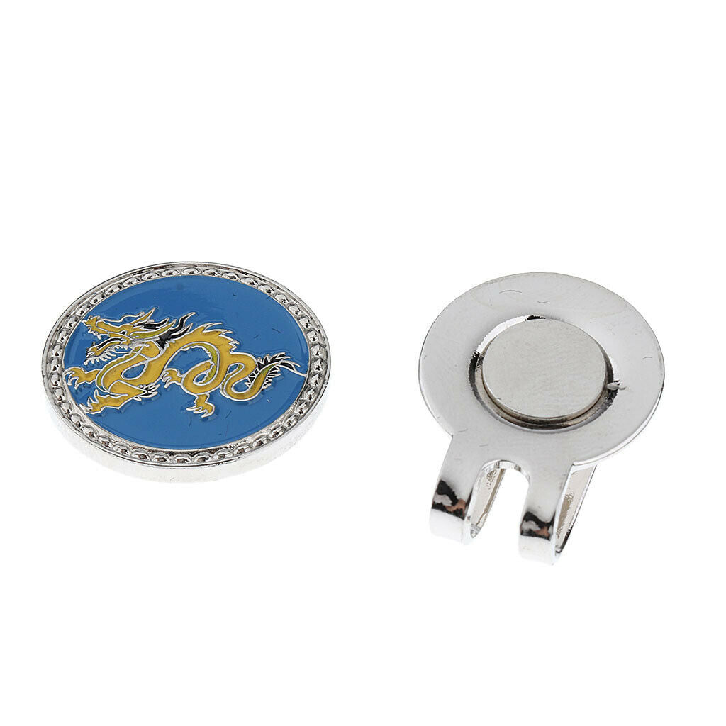 12 Pieces Chinese Zodiac Magnetic Hat Clip Golf Ball Markers with Gift Box