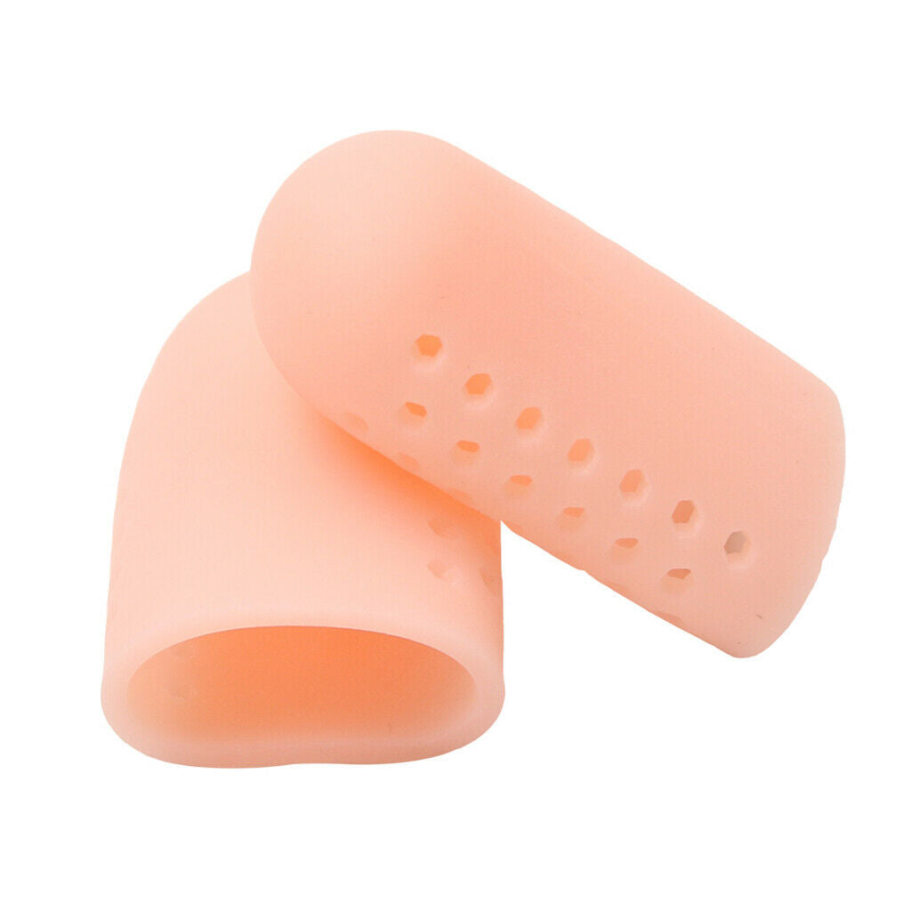 4 Pairs Silicone Toe Sleeves Tube Caps Cushions Protectors Feet Care