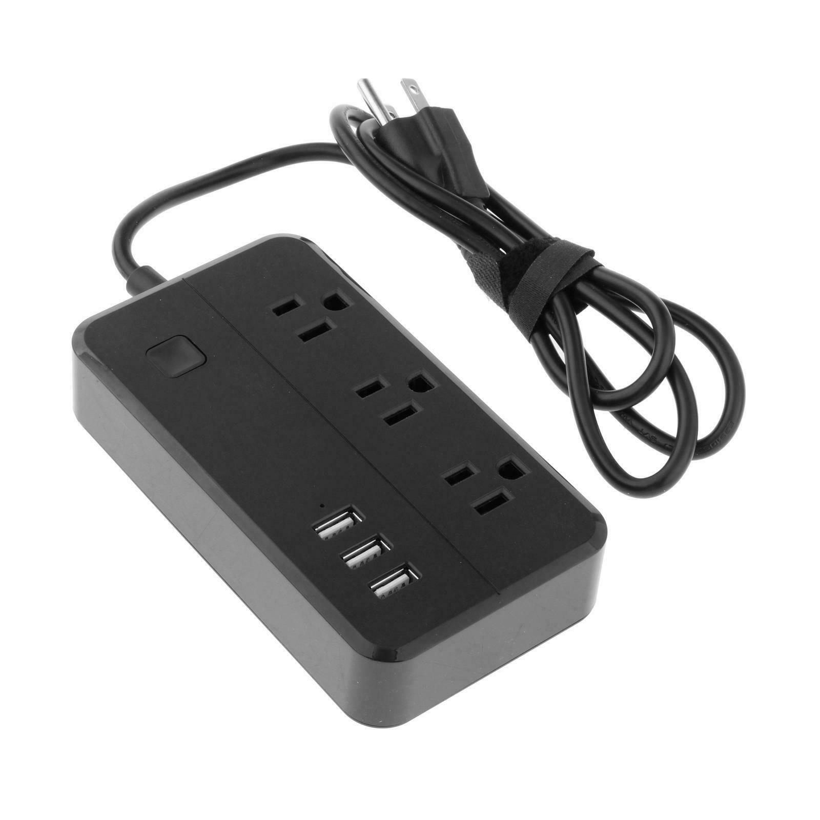 Electrical Power Strip 3.5A 3 USB Charger Adapter Surge Protection for Home