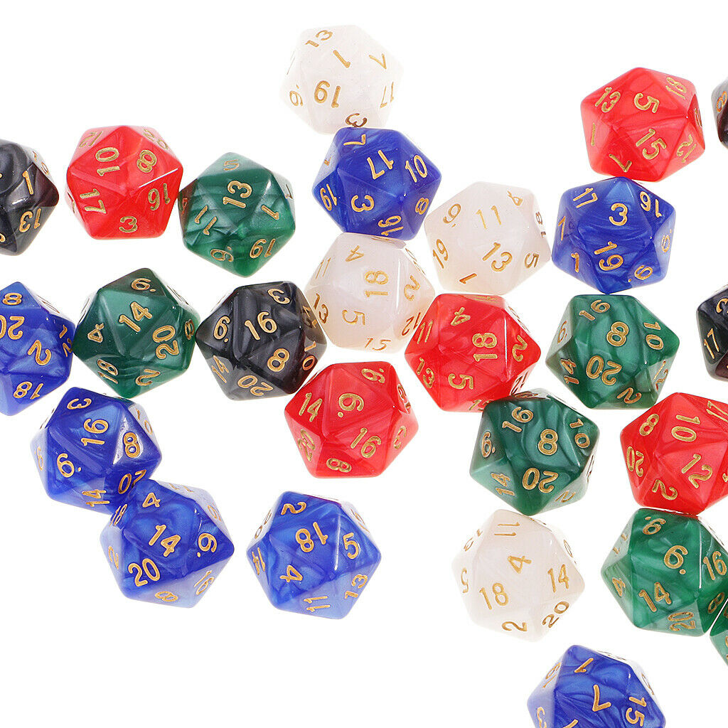 Set/50pcs Multi-sided D20 Dices for D&D RPG MTG Board Game Party Club Fun