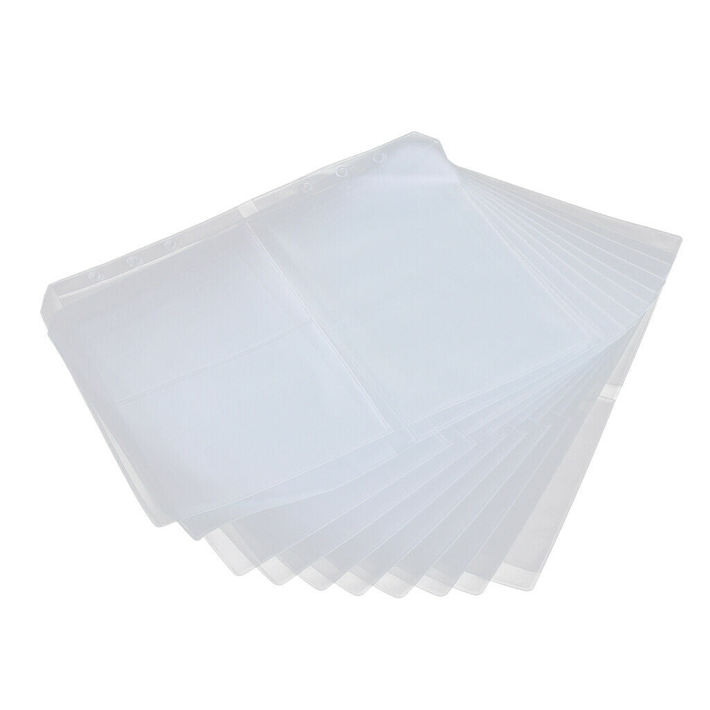 A5 Clear Plastic Punched Punch Pockets Folders Filing Wallets Sleeves