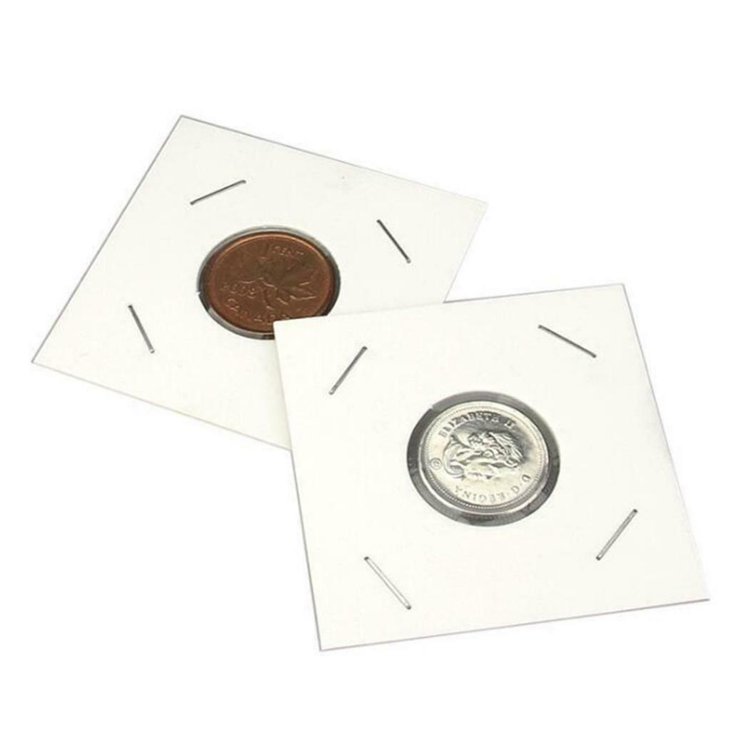 100 Pieces Coin Flips Mega Assorment 25mm Coin Holder Card for Storage