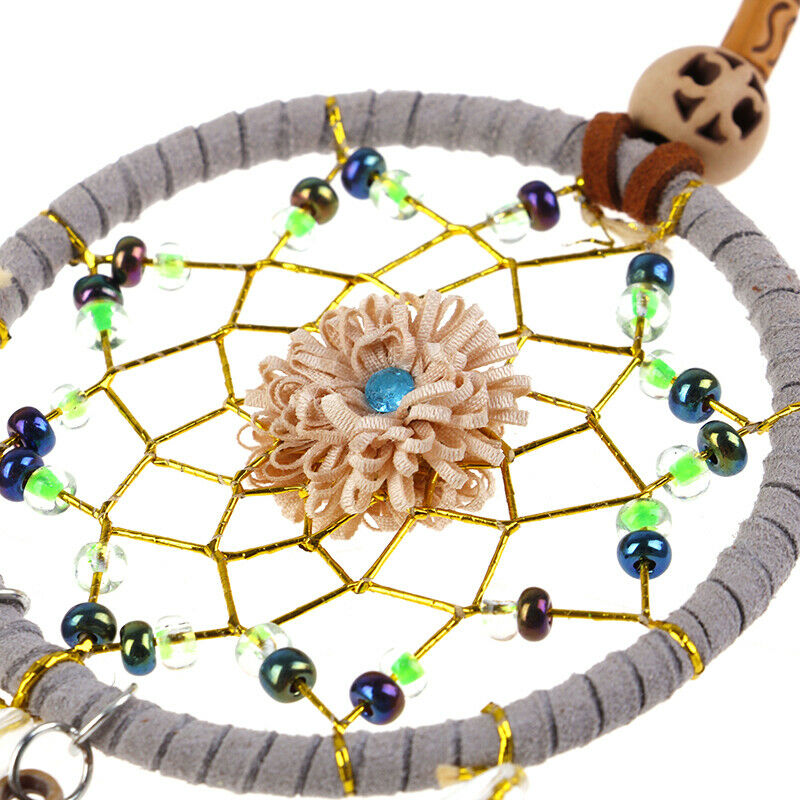 Car Dream Catcher for Rearview Mirror Handmade  Navy Blue Car Charms Hanging _BD