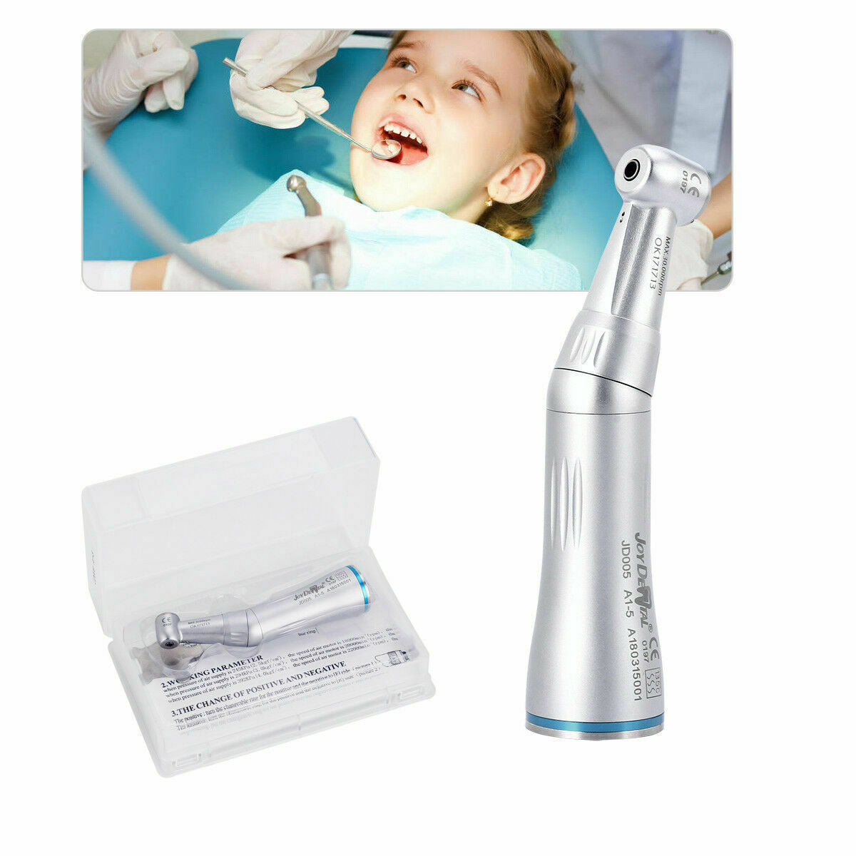 5 X Dental Contra Angle Low Speed Handpiece Inner Water Spray Push Button JD