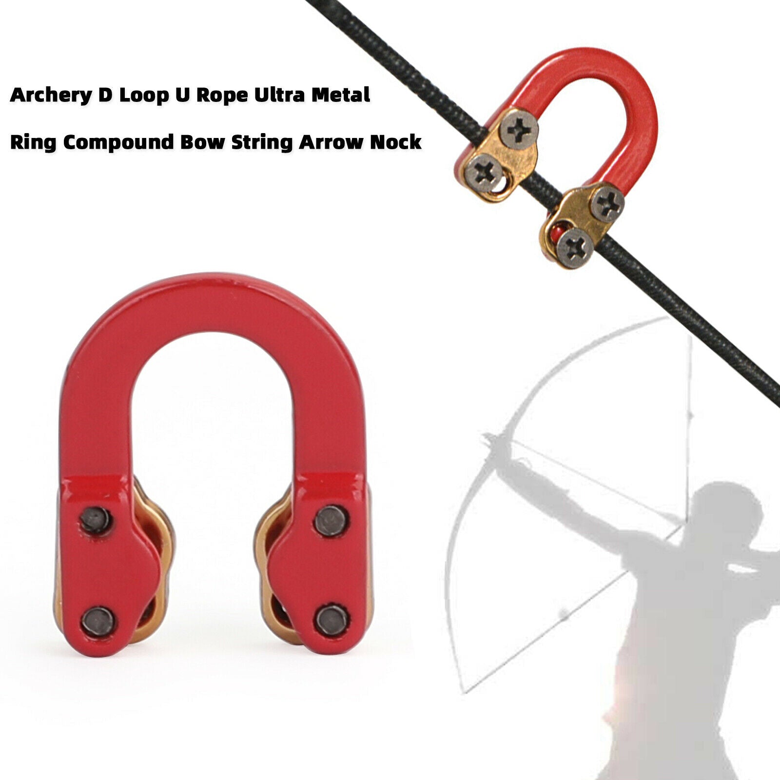 Archery D Loop U Rope Ultra Metal Ring Compound Bow String Arrow Nock TC