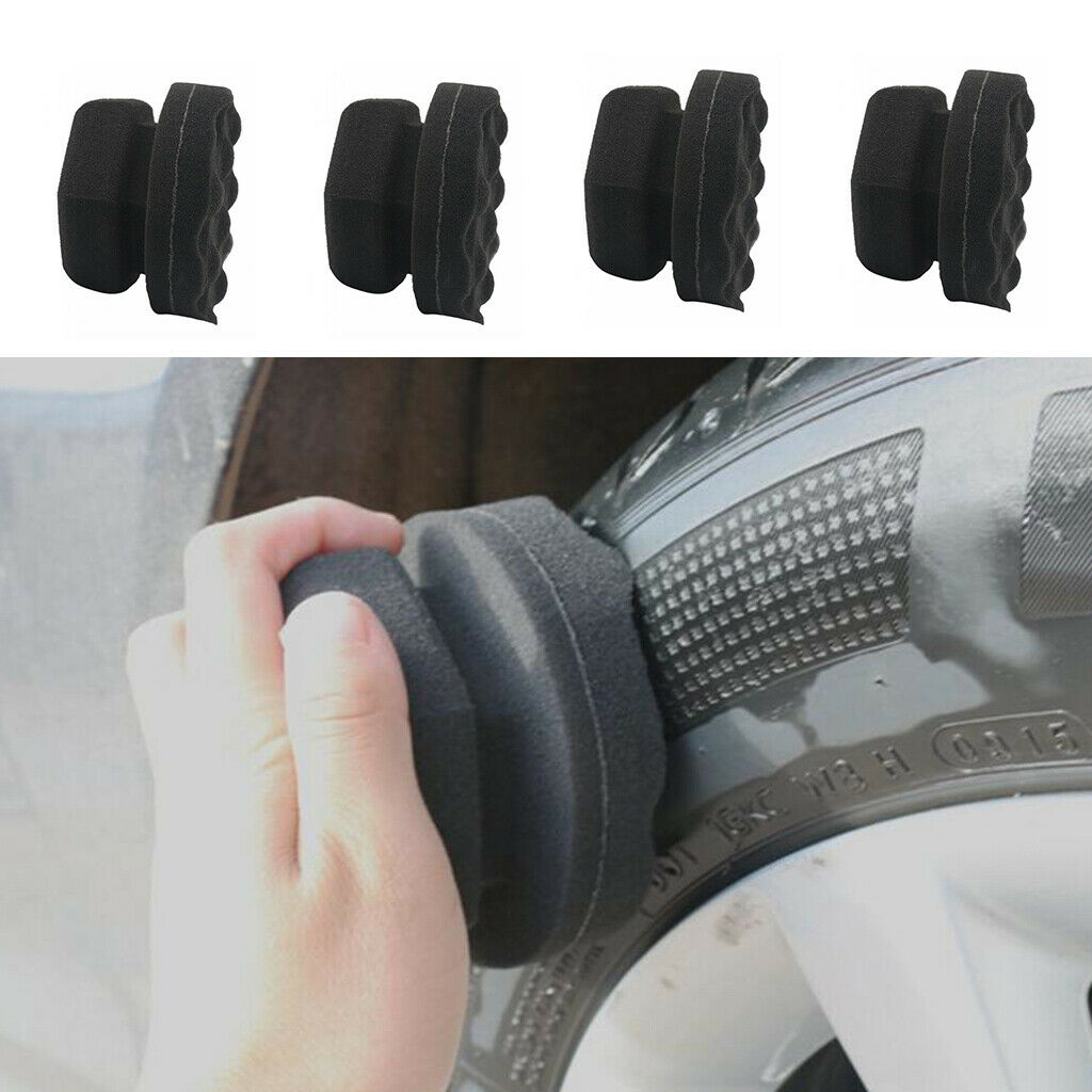 4x Hex-Grip Tire Dressing Applicator Detailing Tool For Tire Shine Dressing 8cm