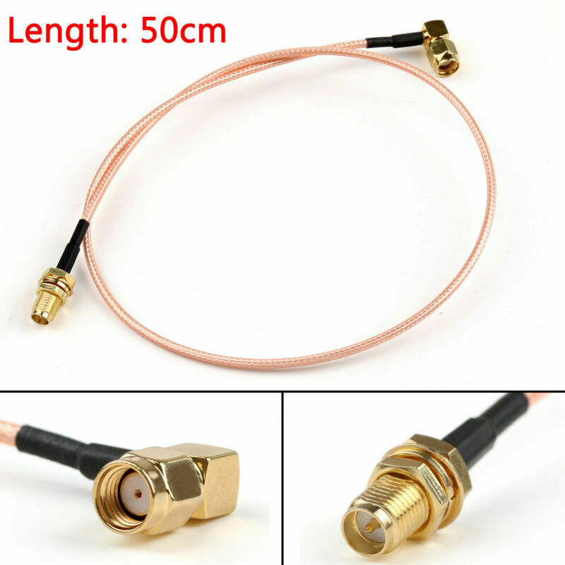 5PC 50cm RG316 Cable RP SMA Male Jack Right Angle To Female  Pigtail 20"  B5