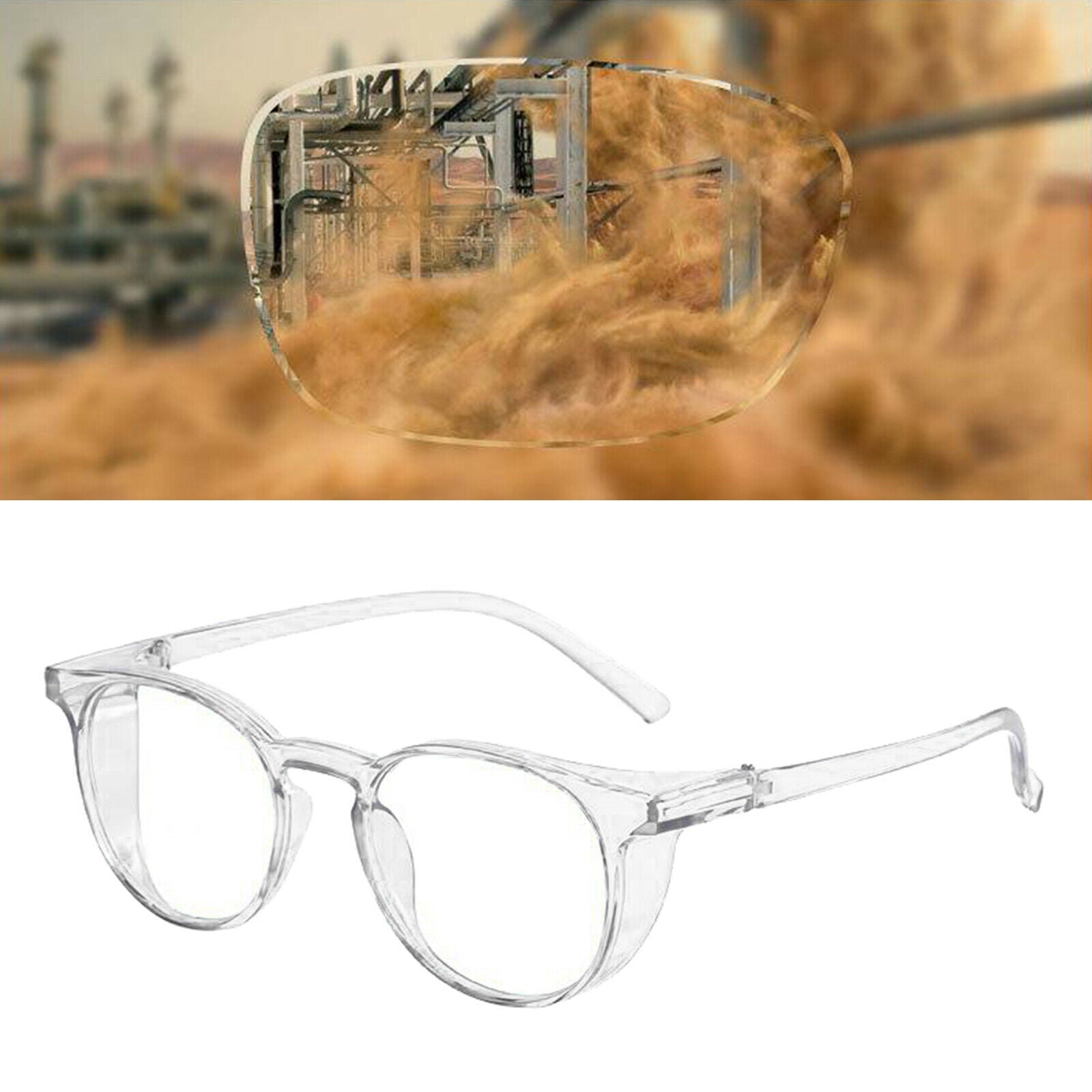 2X Safety Glasses with Clear Anti Fog Wrap-Around HD Lenses Workplaces white