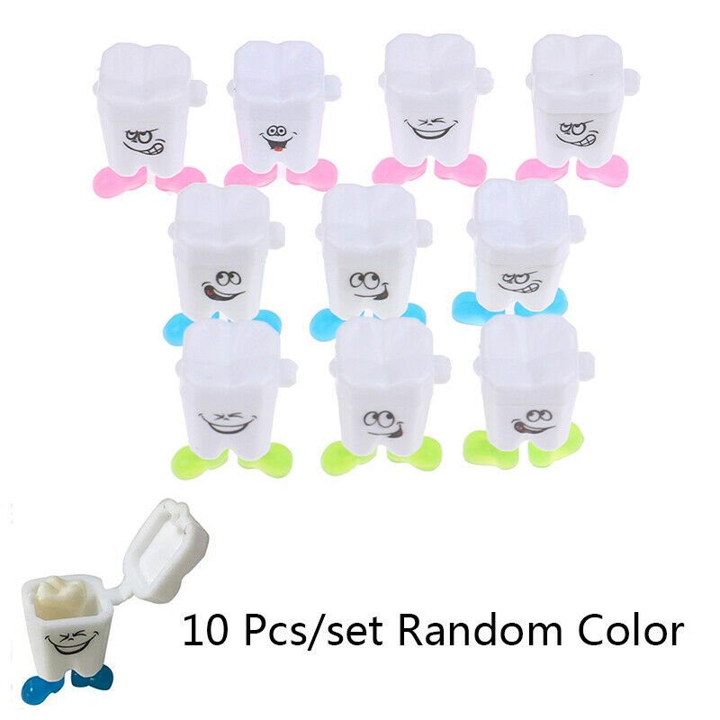 10 Pcs Teeth Shape Milk Teeth Storage Case Baby Teeth Box Organizer Holder R NC
