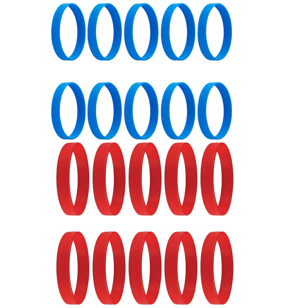 20 Pieces Blank Silicone Wristbands Fashion Rubber Bracelet Red and Blue