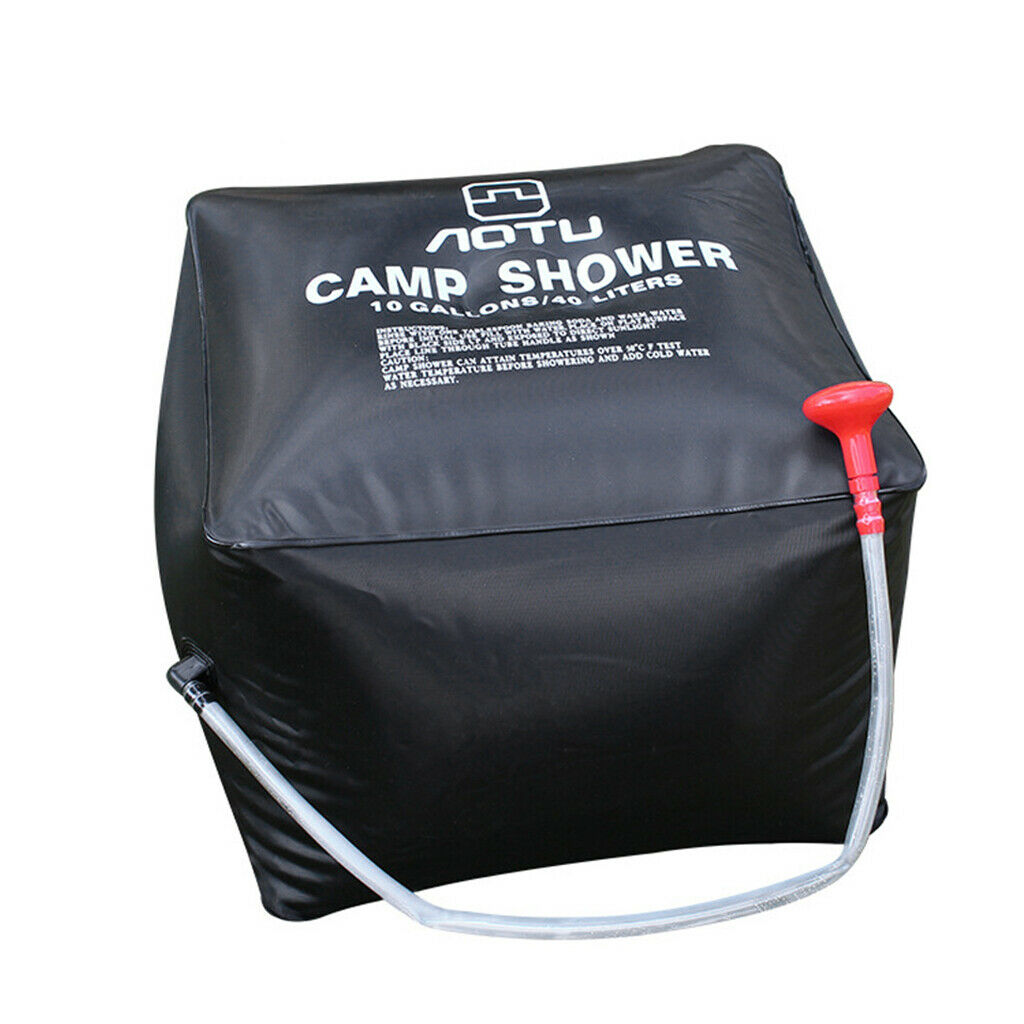 40L Camp Shower Water Bag Outdoor Solar Heated Bathing Portable Hose