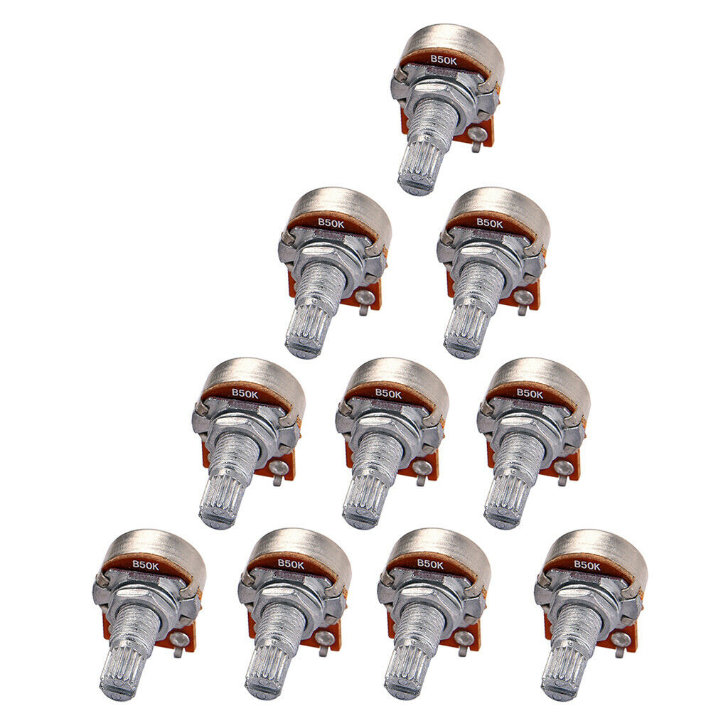 10pcs B50K 18mm Split Shaft Audio Volume Taper Potentiometer for Guitar Bass