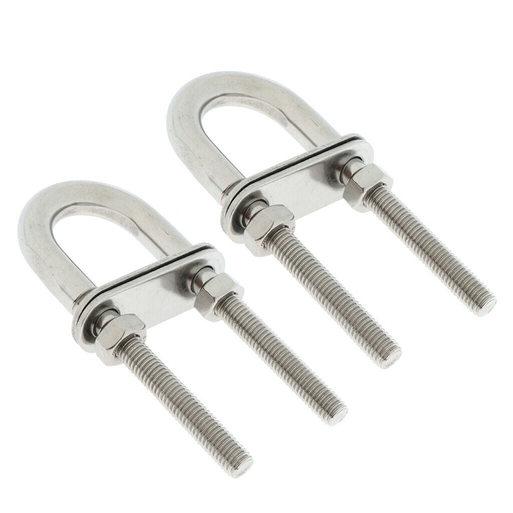 2xStainless Steel Boat Bow Stern Eye U-Bolt M8x10 Boat Special Design