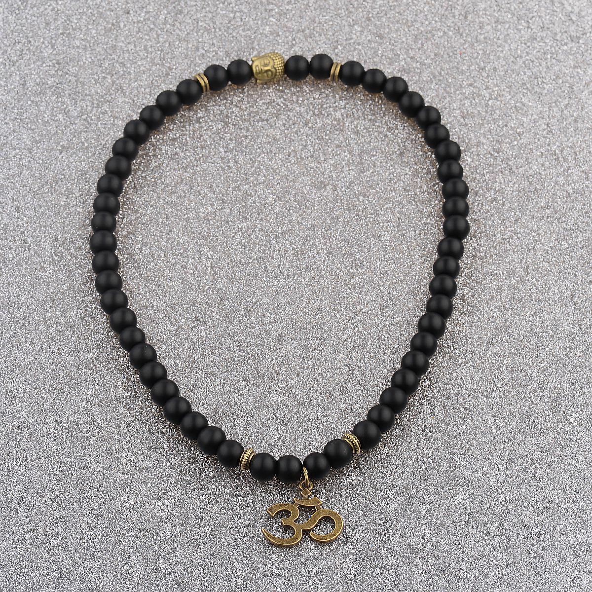 8MM Natural Obsidian Beads Double winding Charm Buddha Beads Fashion Bracelets