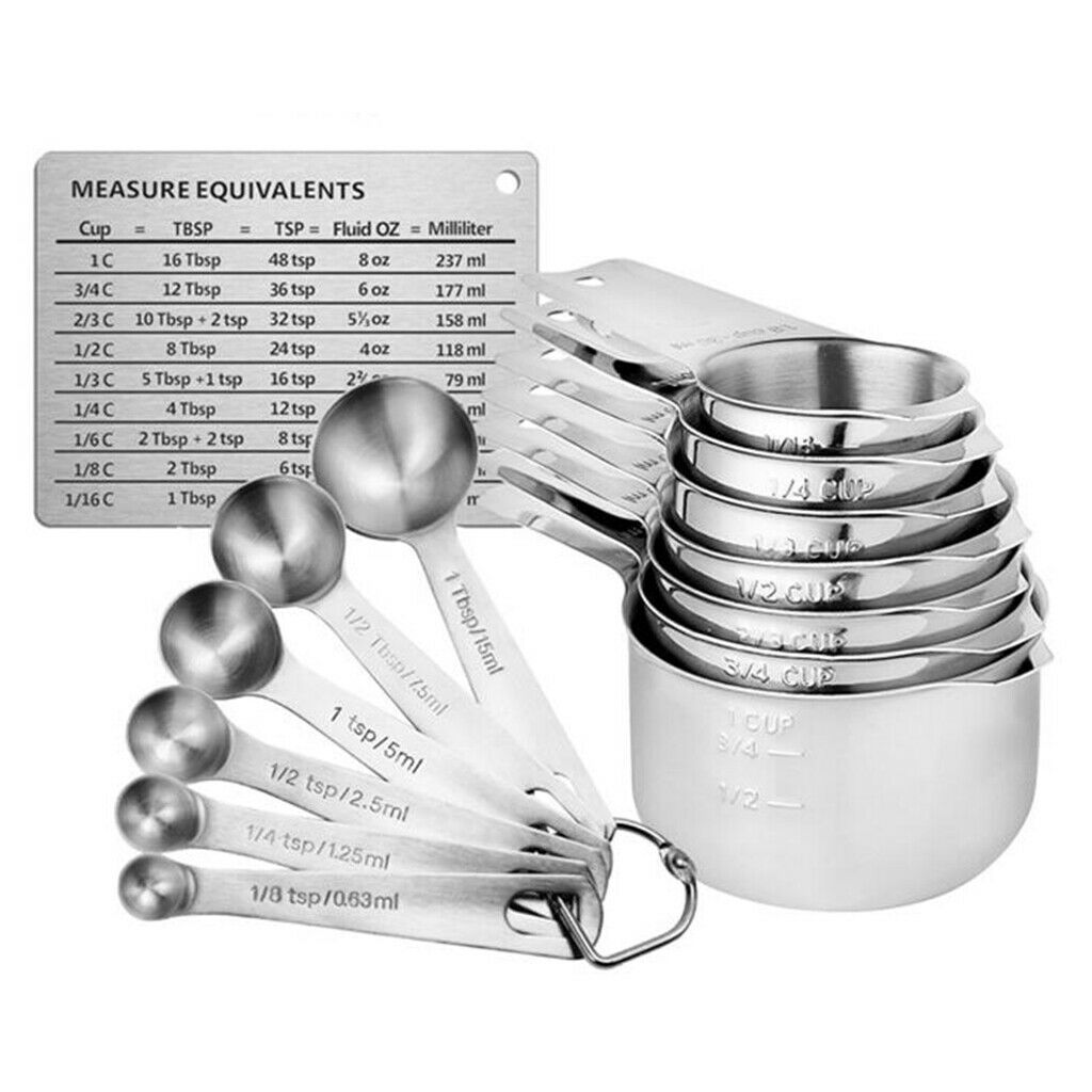 1 Set of Stainless Steel Measuring Cups And Measuring Spoons Set of Cooking And