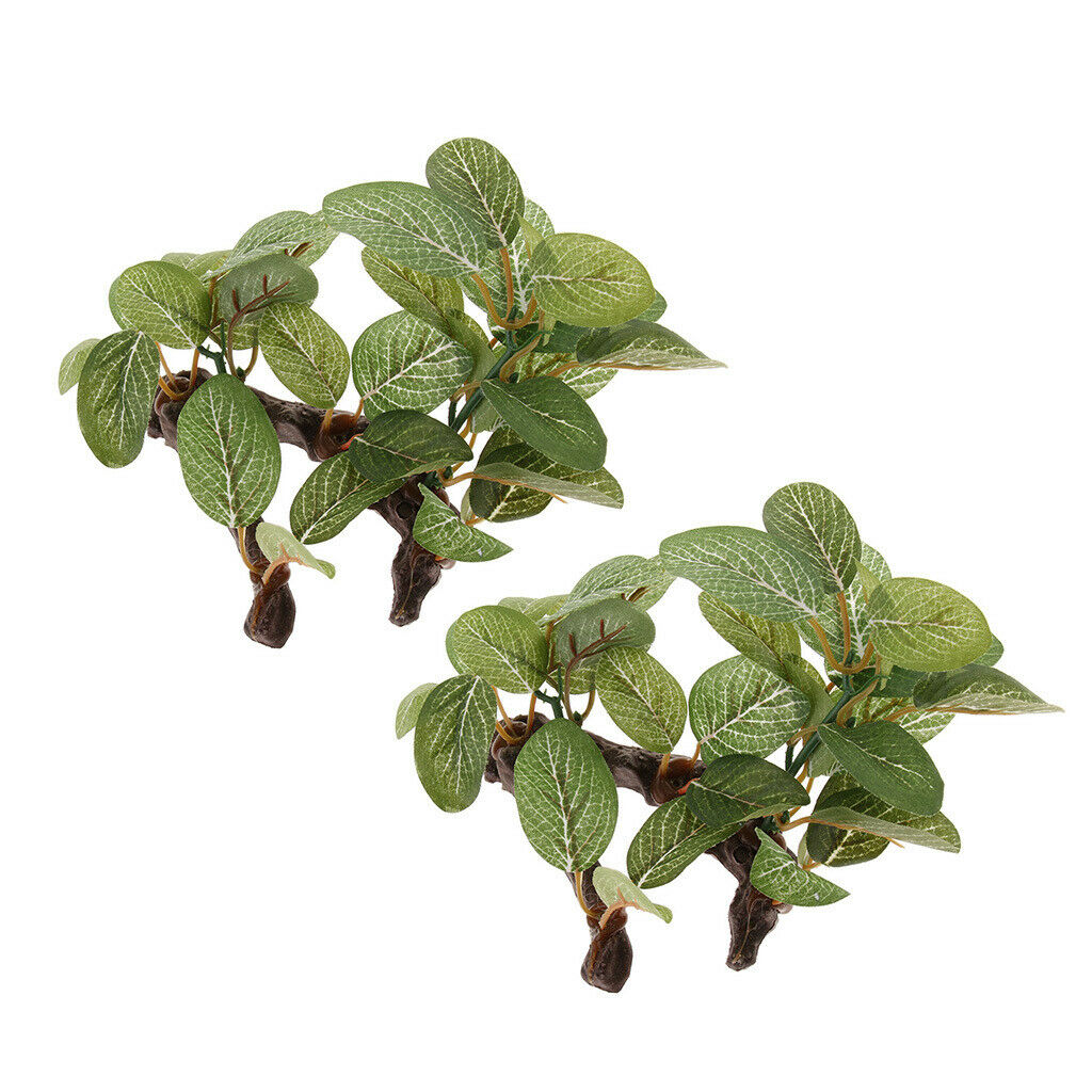 2pcs Reptile Vivarium Plants Terrarium Plants For Amphibians Habitat Decor