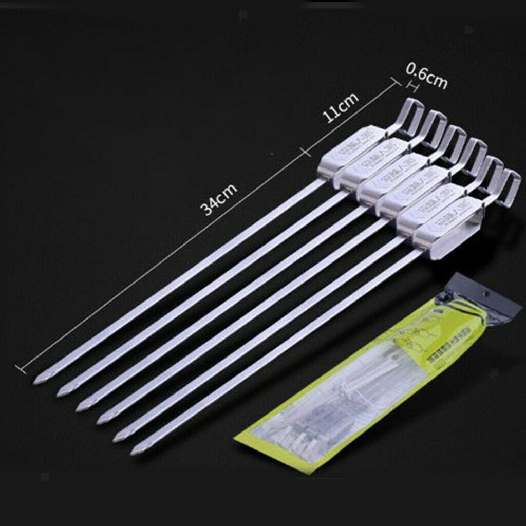 Stainless Steel Skewer Needle BBQ Grill Stainless Steel 45cm,Extensible