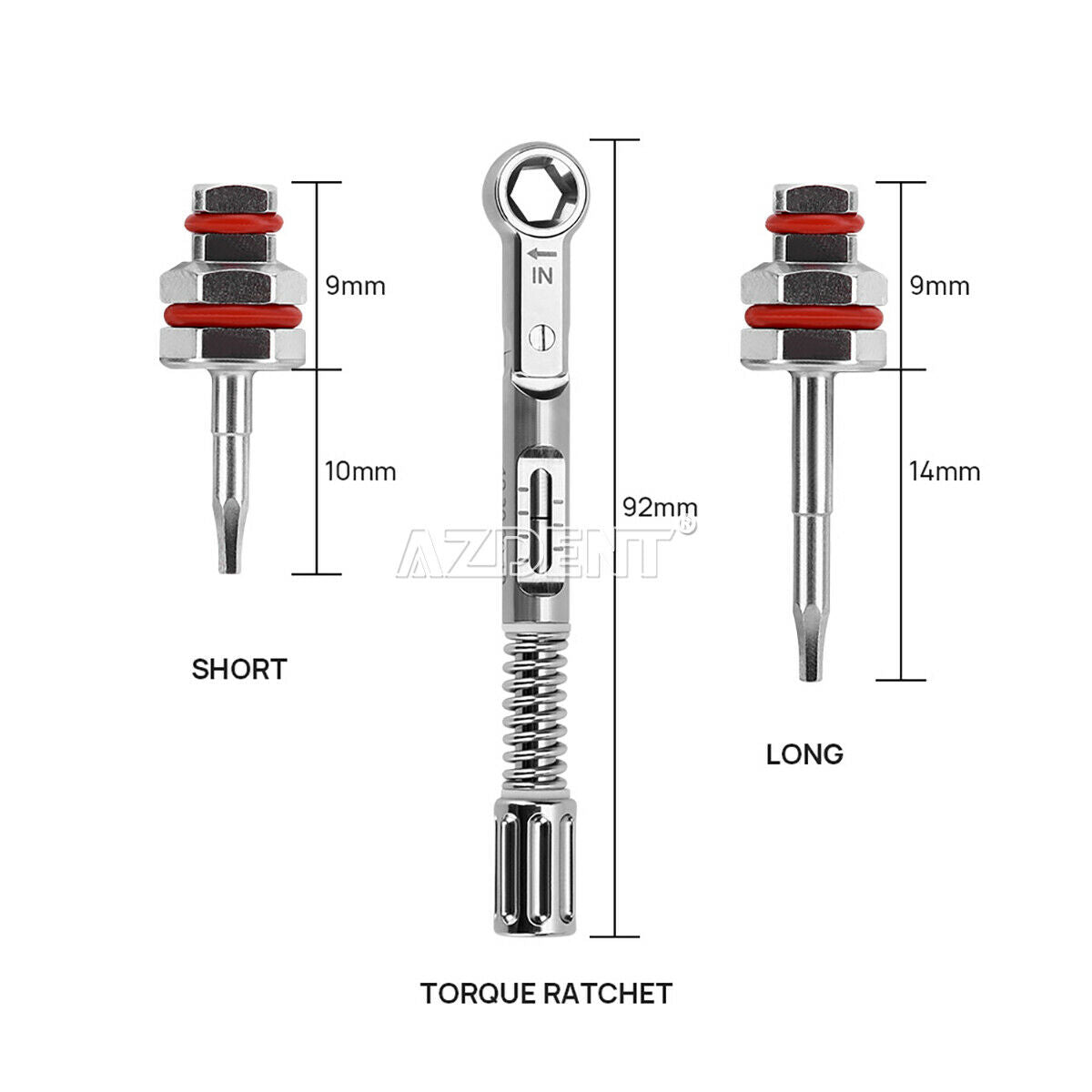 Dental Universal Torque Wrench 10-40Ncm 12psc Hex Drivers Kit Autoclavable