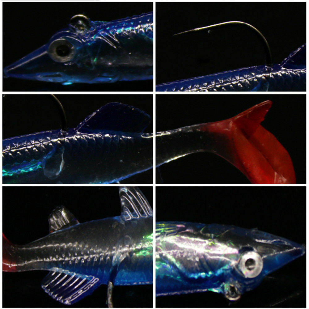Minnow Night Plastic Fishing Lure Bait Hooks Bass Fish Crankbait Tackle Fish