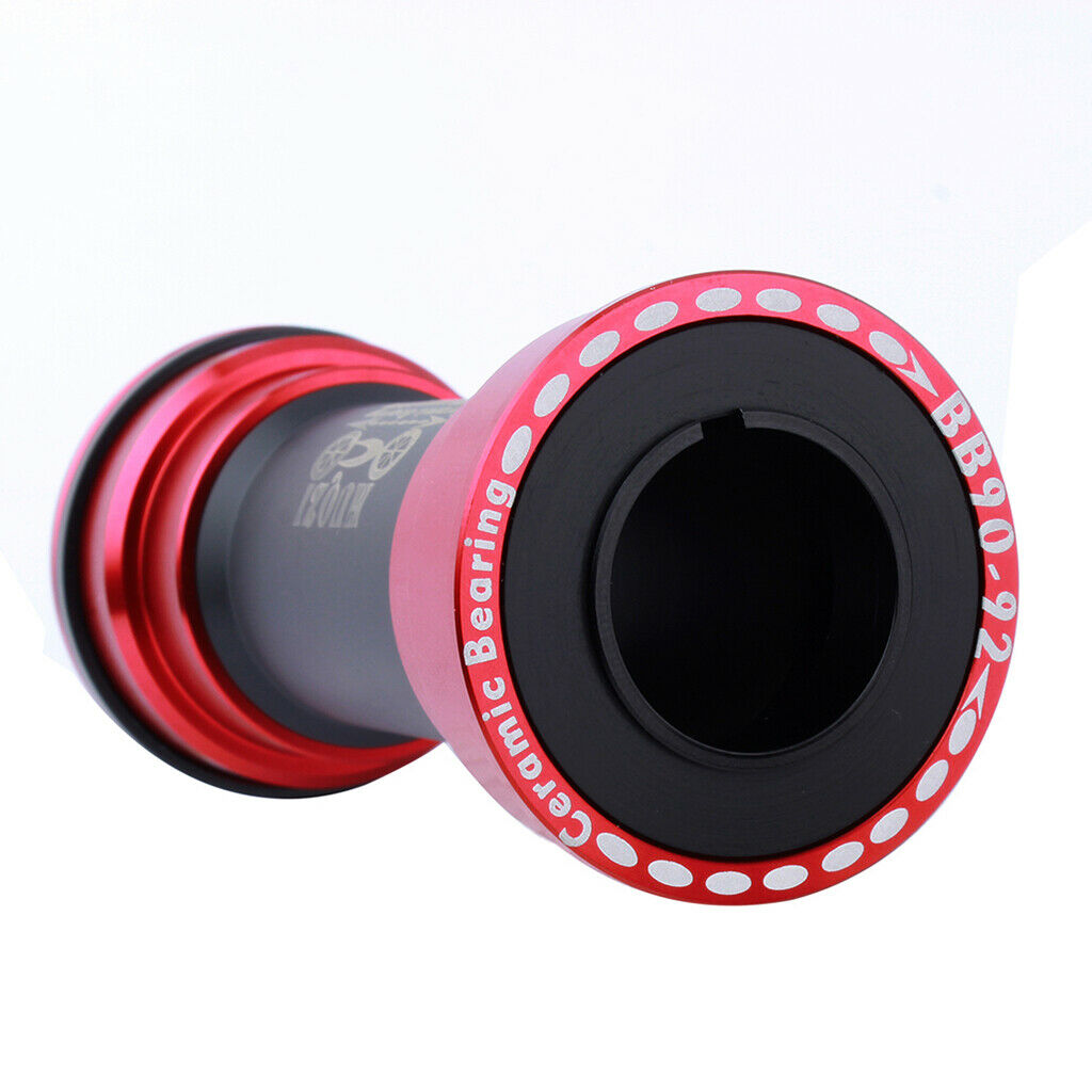 Bike Bottom Bracket Bicycle Replacement BB90-92 Ceramic Axis Shaft Red