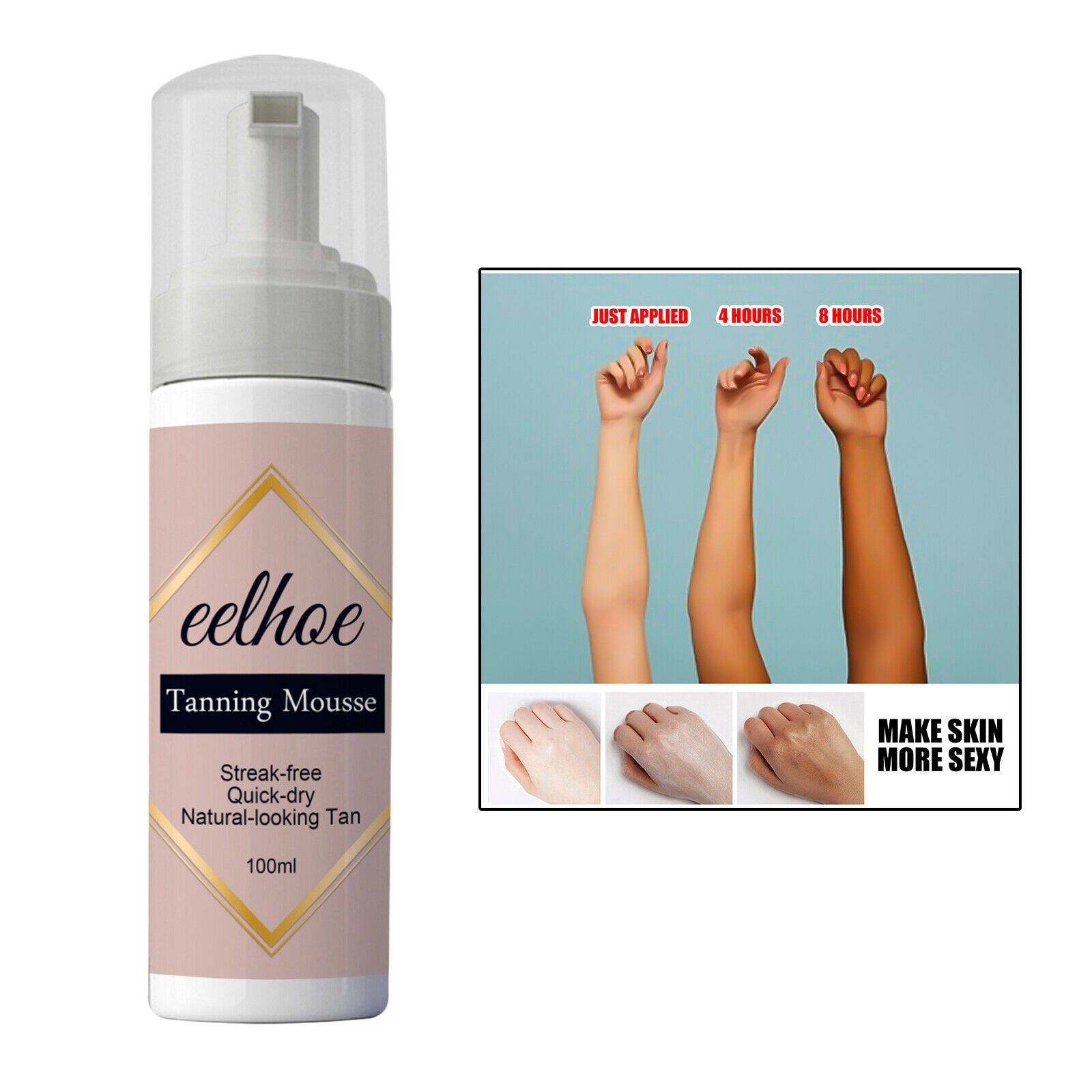 Natural Bronze Self Tanning Lotion Long Lasting No Trace Skin Care 100ml