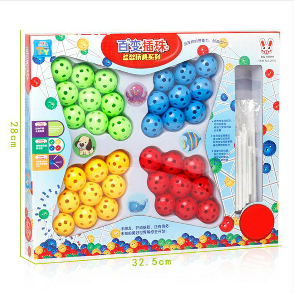72Pcs Building Blocks Construction Kit Sticks and Balls Kids Puzzle Toys
