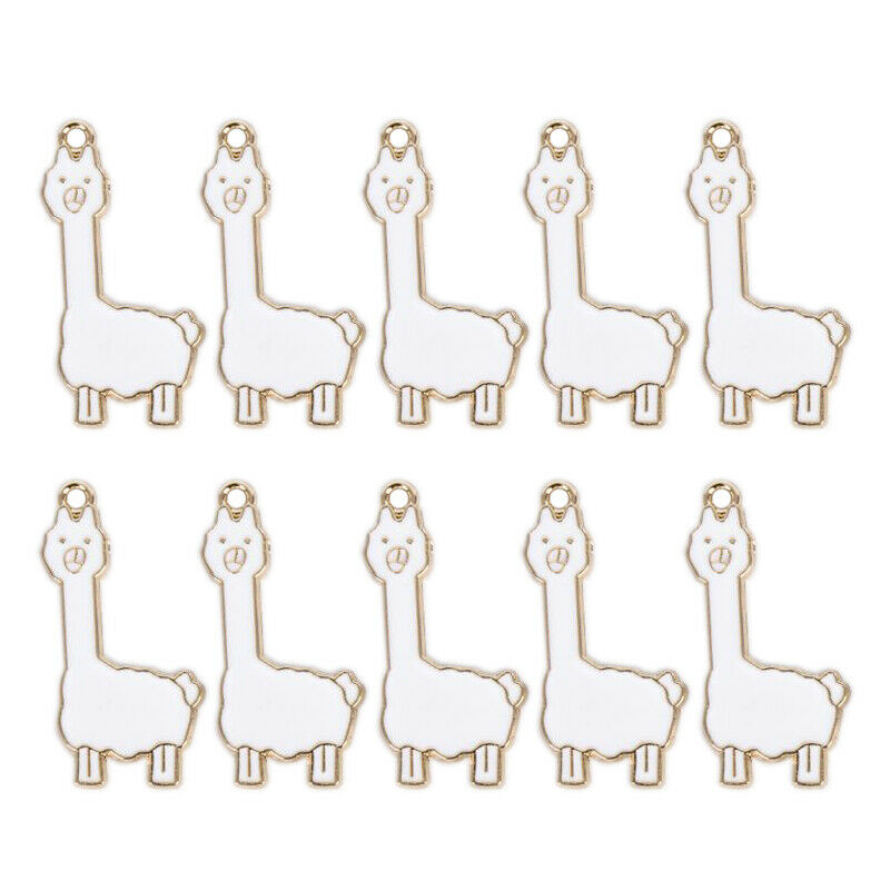 10Pcs/Set Enamel Alloy Alpaca Sheep Charms Pendant Jewelry DIY Making Cra.l8