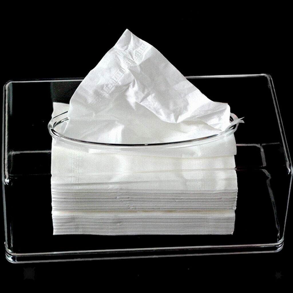 Compact Clear Tissue Dispenser Case Facial Paper Towel Box Large Capacity