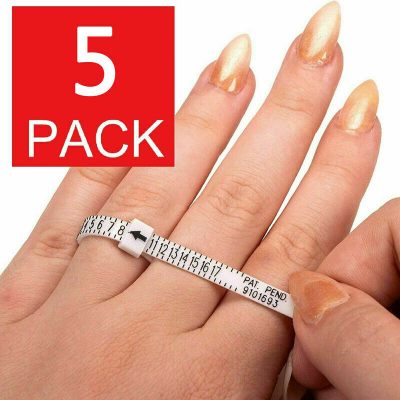 5pcs Ring Sizer Measure Tool Gauge Plastic Finger Sizing Finder Useful 1-17