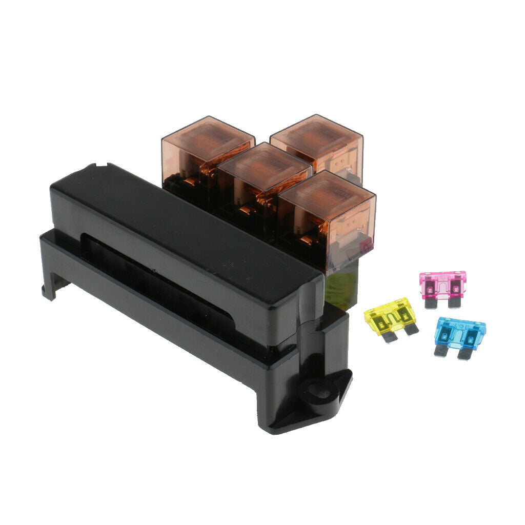 Box Relays Blade 10 Fuses Fuse Relay 12V 80A 4 relay Car Universal