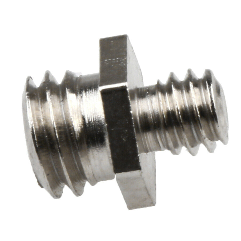 Dual 1/4" Male to 3/8" Male Threaded Screw Adapter for Photography Tripod