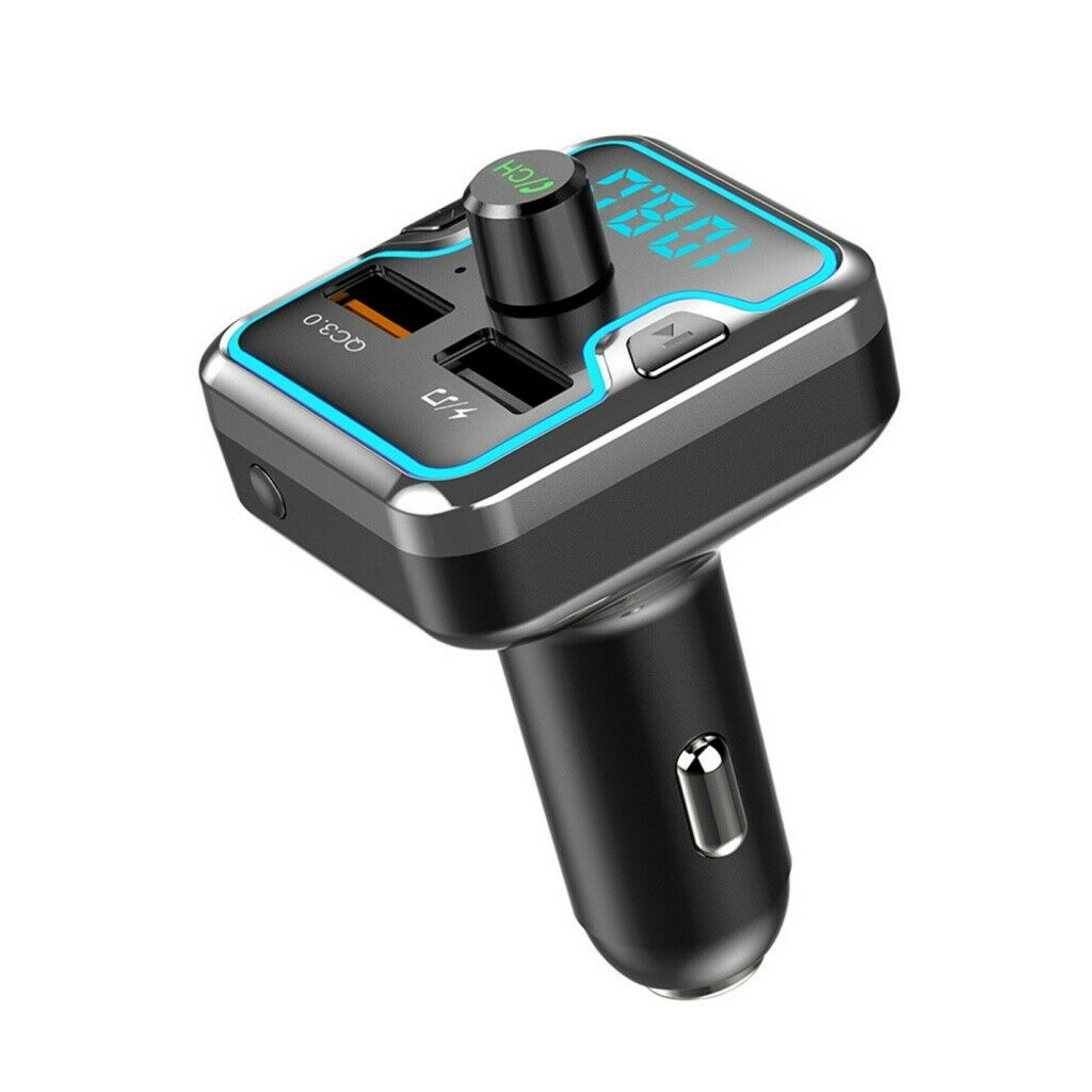 Car Bluetooth FM Transmitter Car Fast Charger Adapter Music Player with Light