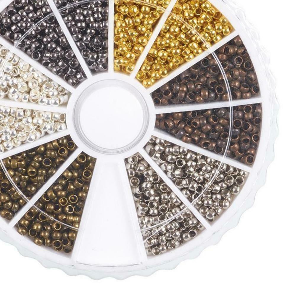 3000Pcs Loose Spacer Beads Mixed Colors Round Beads for Jewelry Making Findings