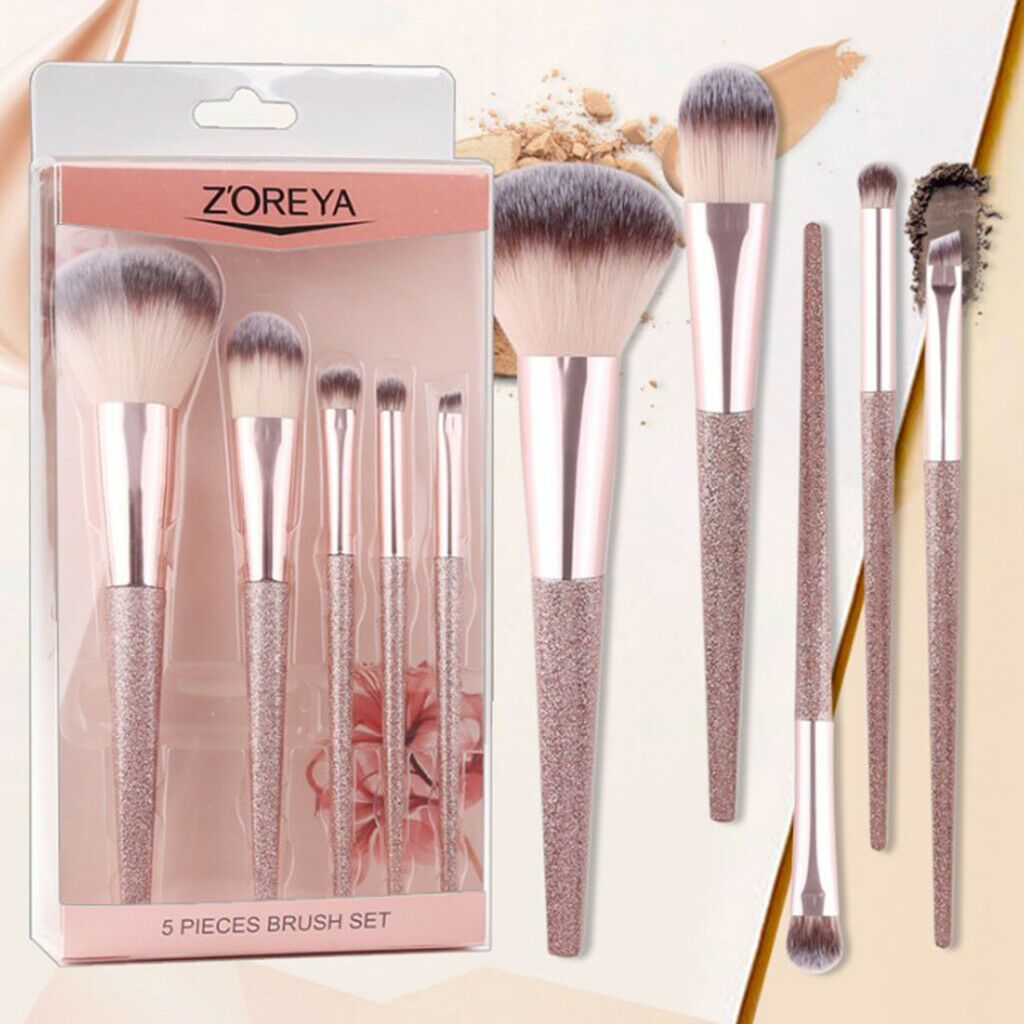 5pcs Ultra-soft Makeup Brushes Loose Powder Liquid Blender Eyebrow Brush