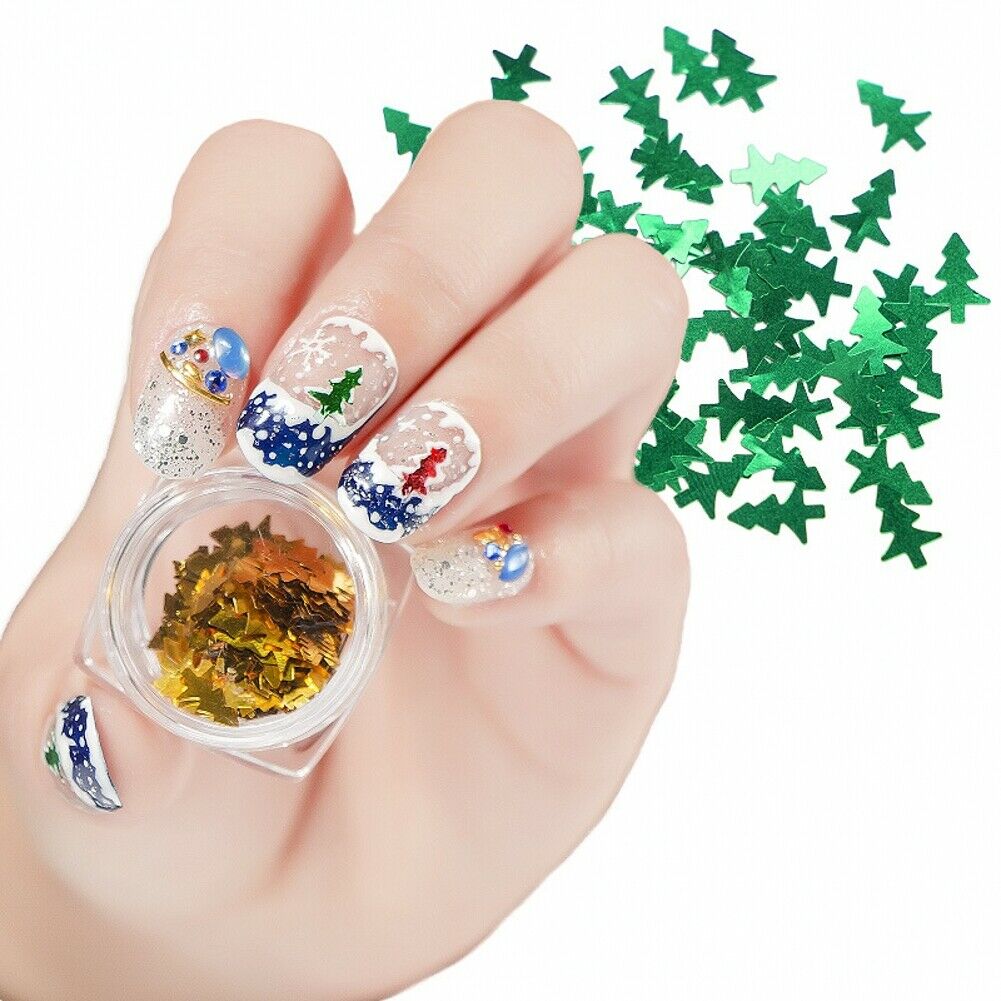 6Color/Set Christmas Nail Decoration Christmas Tree Sequins Series Nail Stickers