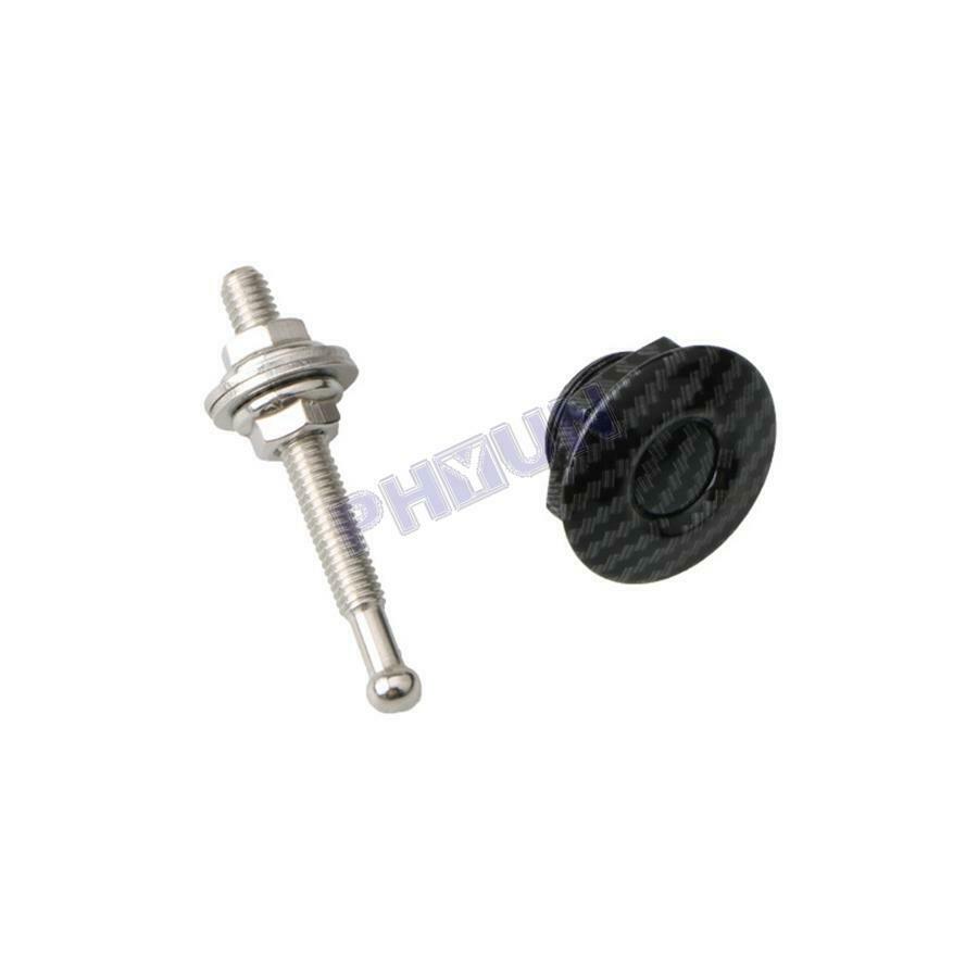 4x Black Push Button Car Hood Quick Release Pins Bonnet Lock Clip Bumper Latch
