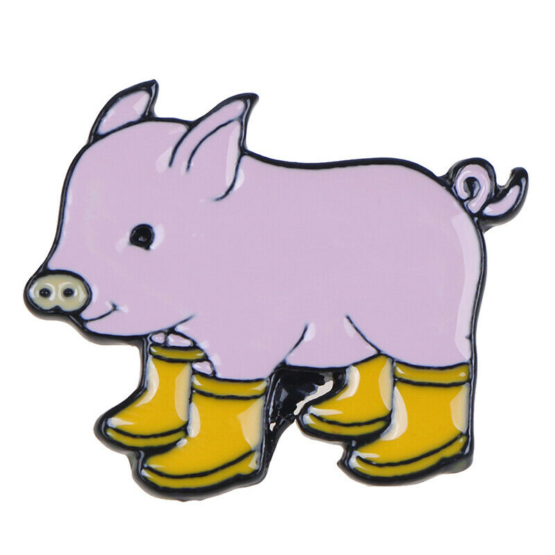 3 PCS Novelty Brooch Pin Set Cute Pig Cartoon Pattern Enamel Lapel Pins S.l8