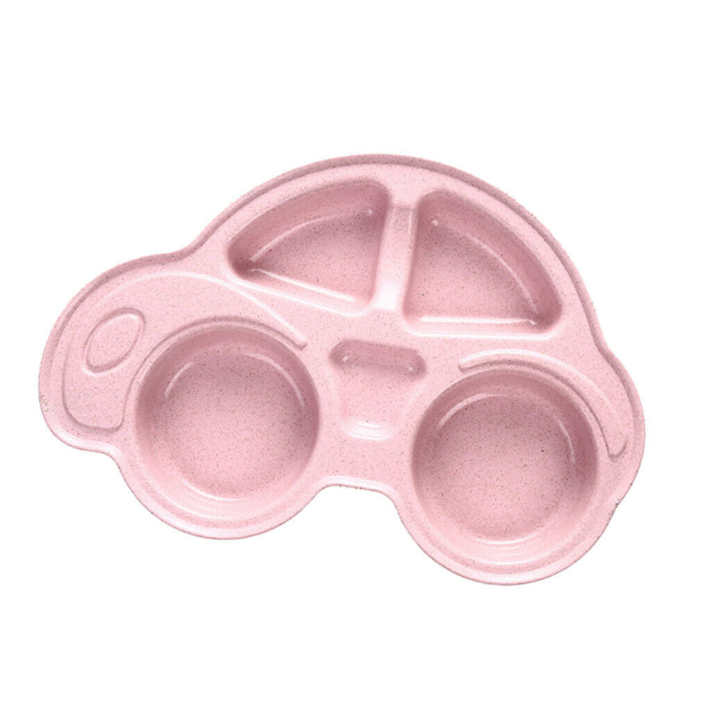 Cute Car Shaped Meal Tray Food Fruit Plate for Baby Toddler Children's Pink
