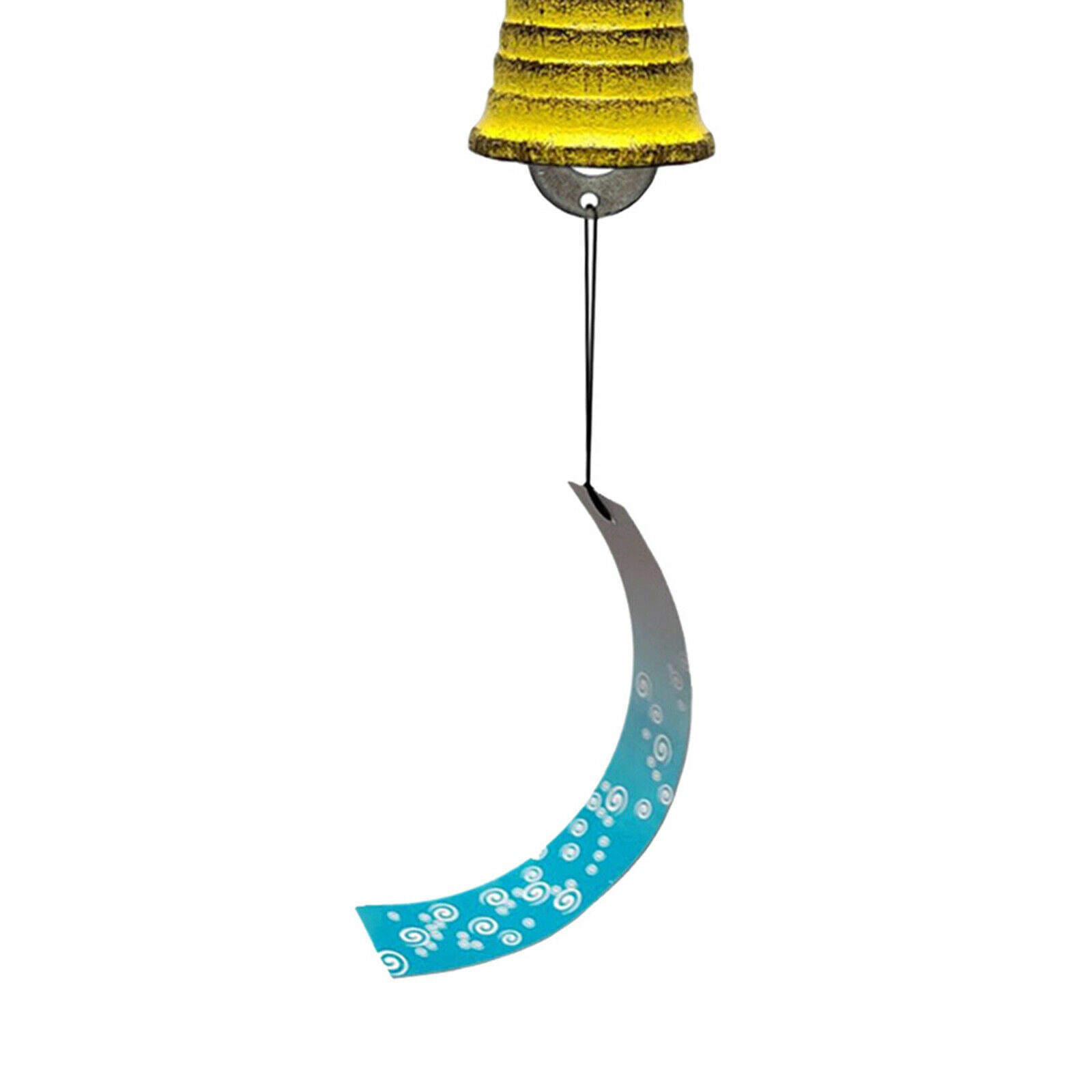 Iron Art Wind Chime Wind Bell for Indoor Outside Patio Yard Home Decor Yellow
