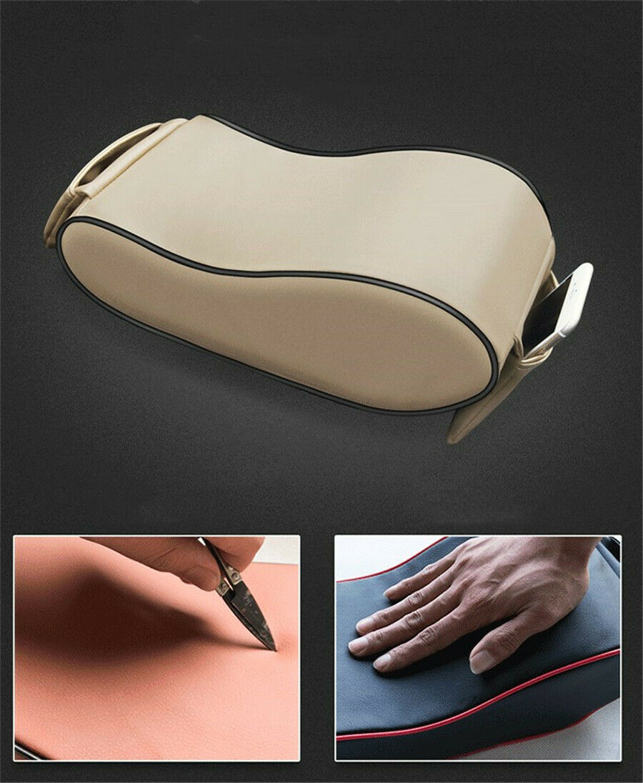 Center Armrest Holder Box  Beige Leather Universal For Car Truck PU Leather