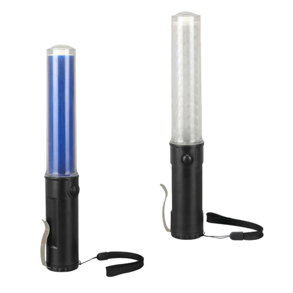 2Pcs 26cm LED Traffic Safety Signal Baton Light Fluorescent Stick Wand