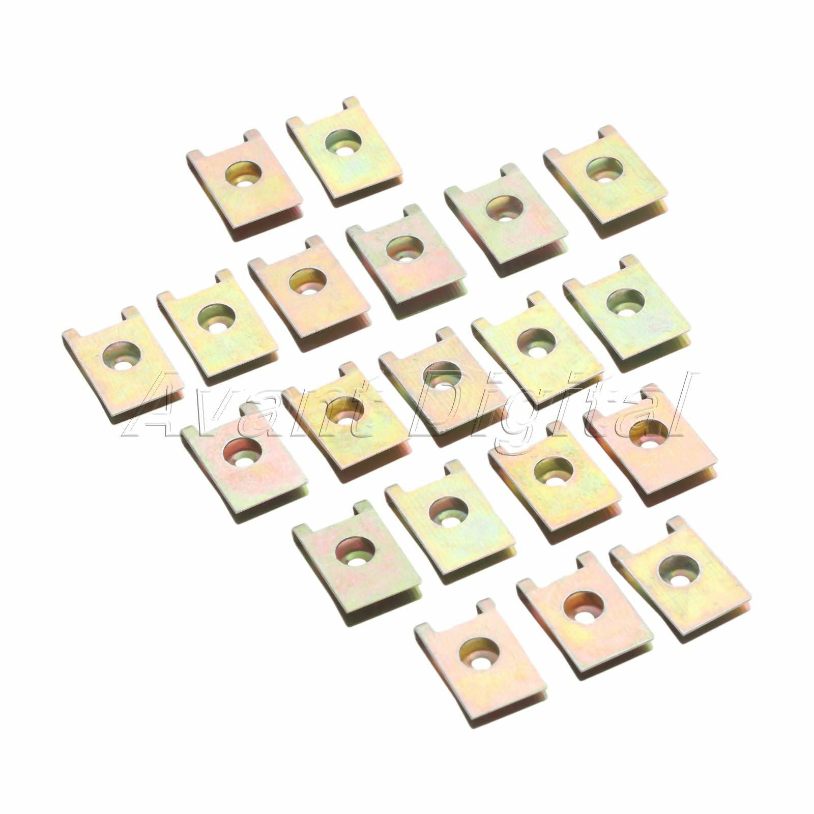 20X Fastener Bumper Panel Plate Fastener Clips Screw Base U Type Nut Clamp