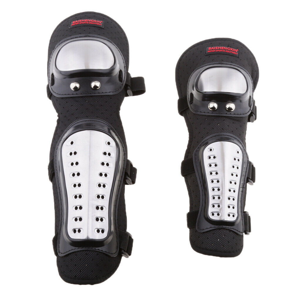 Alloy Steel Motorcycle ATV Motocross Elbow Knee Shin Guard Pads Protector