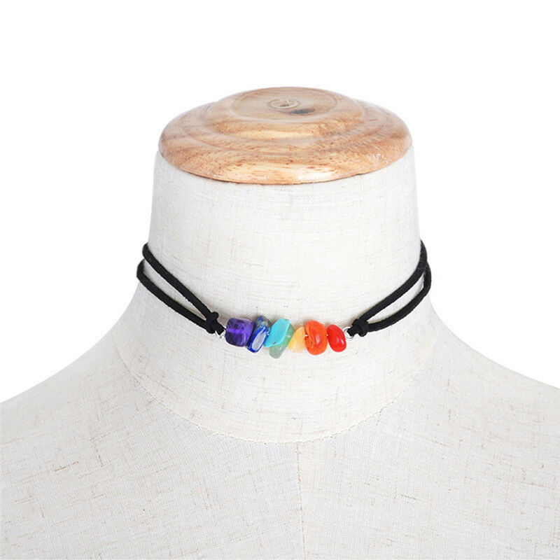 Ornaments Colorful Beads Necklace Yoga Buddha Beads Energy Seven Chakra .l8