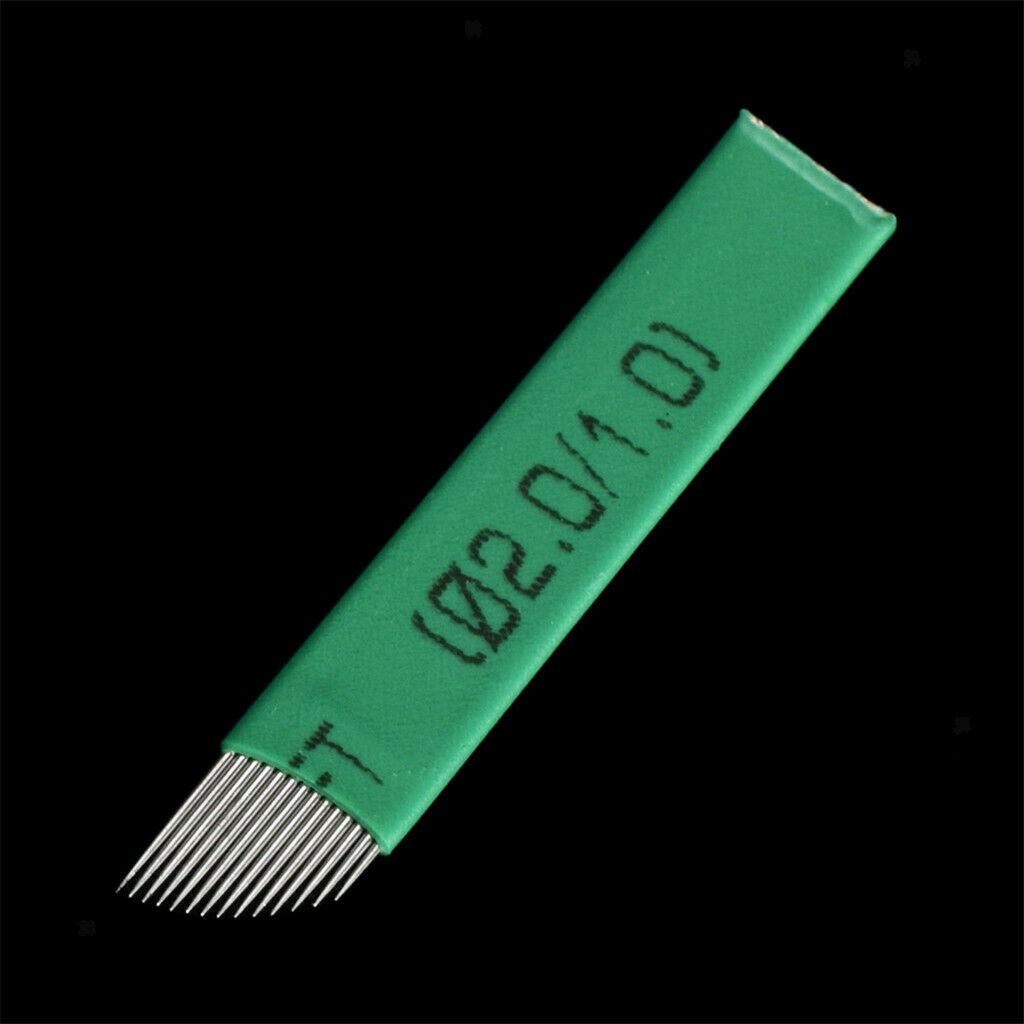 50pcs Eyebrow Microblading Needles 14 Pins Disposable Blades Tattoo Makeup