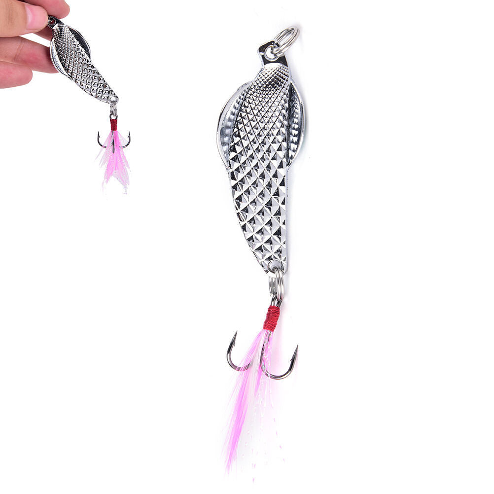 Sliver Metal Sequins Fishing LureSpoon Lure NoiseHard BaitHook FishingTack.l8