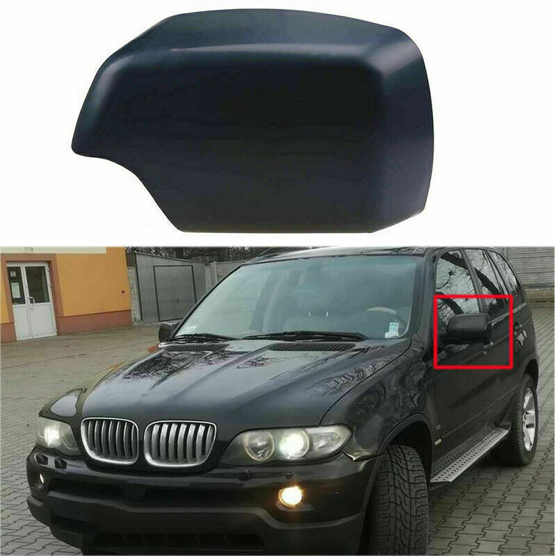 Left Driver Side Rear ViewÂ Mirror Cover Matte Black FitÂ BMW X5 E53 1999-2006