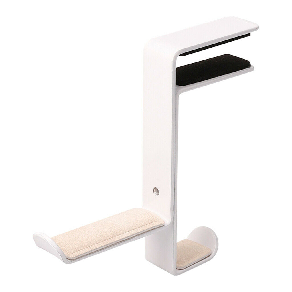 Headphone Stand Hanger Hook Headset Clever Under Desk w/ Curved End White A